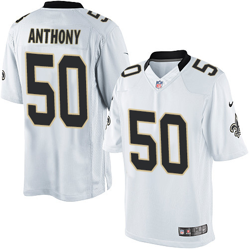 Youth Elite Stephone Anthony Nike Jersey White Road - #50 NFL New Orleans Saints